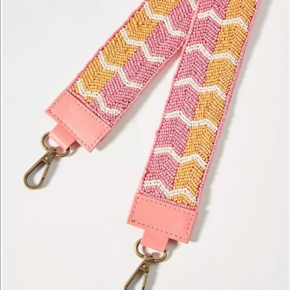 Anthropologie Tan Backpack with Pink Chevron Strap LoveShackFancy Argo Backpack | Anthropologie main image 4